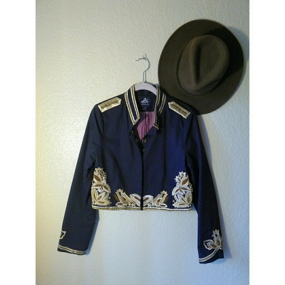 authentic icon Jackets & Blazers - Embellished AUTHENTIC ICON Navy Military Jacket
